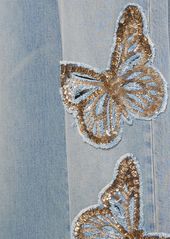 Blumarine Butterfly Mid Rise Wide Denim Jeans