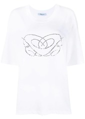 Blumarine crystal applique T-shirt