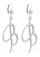 Blumarine Crystal B Logo Drop Earrings
