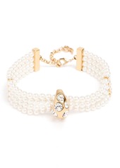 Blumarine Crystal Stone & Faux Pearl Choker