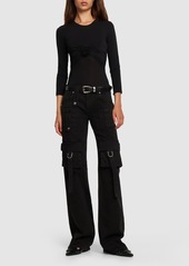 Blumarine Denim Cargo Low Waist Straight Jeans