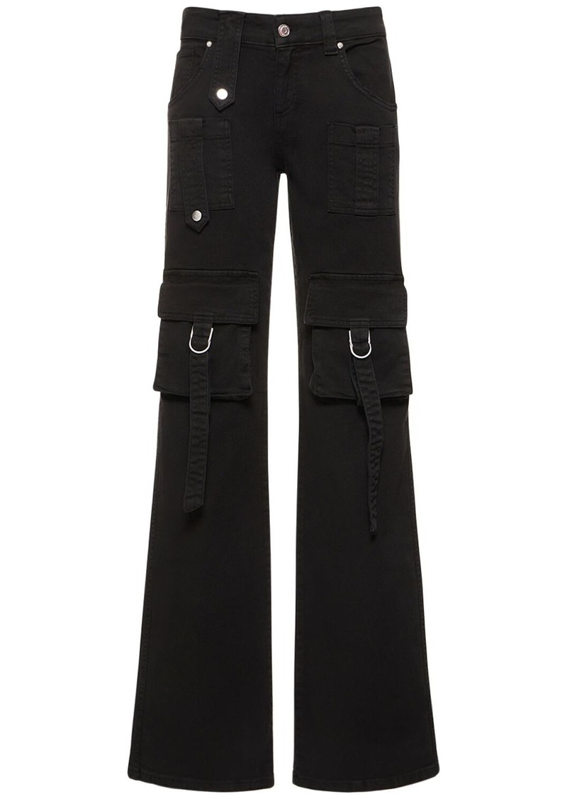 Blumarine Denim Cargo Low Waist Straight Jeans