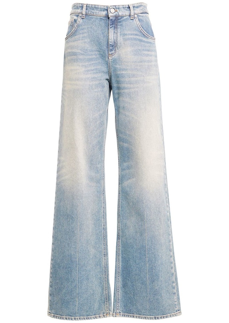 Blumarine Denim Medium Waist Wide Leg Jeans