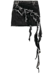 Blumarine draped-detail denim skirt