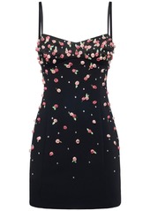 Blumarine Embroidered Cady Mini Dress