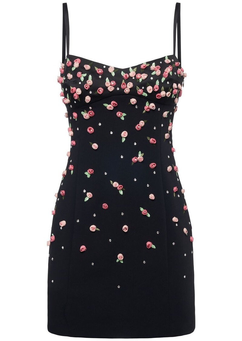 Blumarine Embroidered Cady Mini Dress