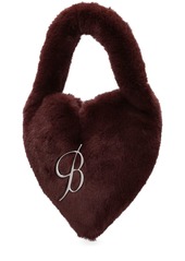 Blumarine Faux Fur Heart Top Handle Bag