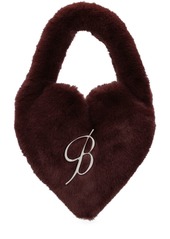 Blumarine Faux Fur Heart Top Handle Bag