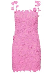 Blumarine Floral Macramé Cotton Blend Mini Dress