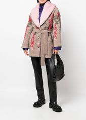 Blumarine floral-print belted coat