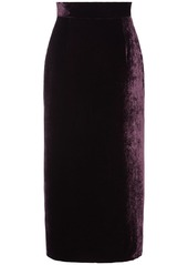 Blumarine Fluid Velvet Wrapped Midi Skirt