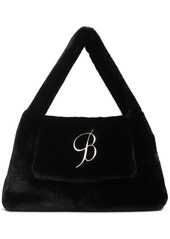 Blumarine Large Logo Faux Fur Shoulder Bag