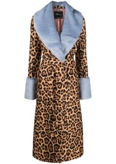 Blumarine leopard-print belted coat