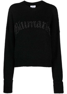 Blumarine logo-embroidered chunky-knit jumper