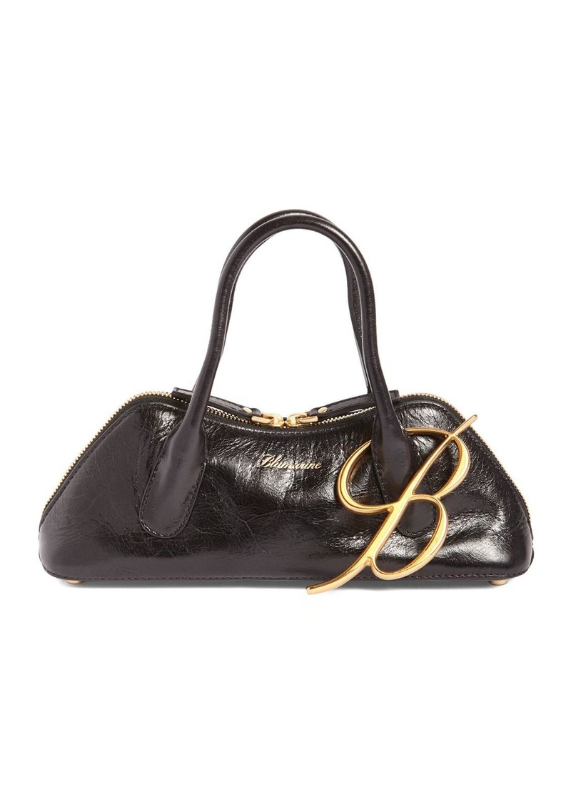 Blumarine Mini Bugatti Leather Top Handle Bag