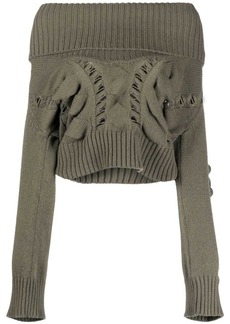 Blumarine off-shoulder knitted jumper