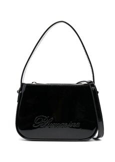 Blumarine patent-finish rhinestone tote bag