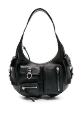 Blumarine pocket-embellished leather shoulder bag