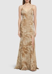 Blumarine Printed Viscose Long Dress