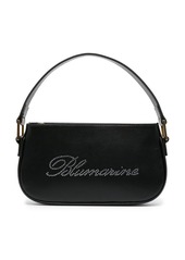 Blumarine rhinestone-logo leather shoulder bag
