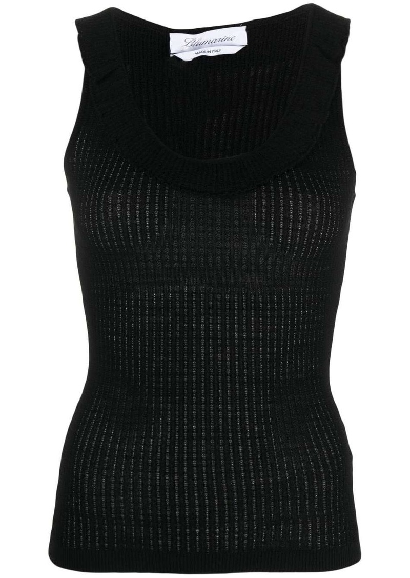 Blumarine ribbed-knit wool tank top