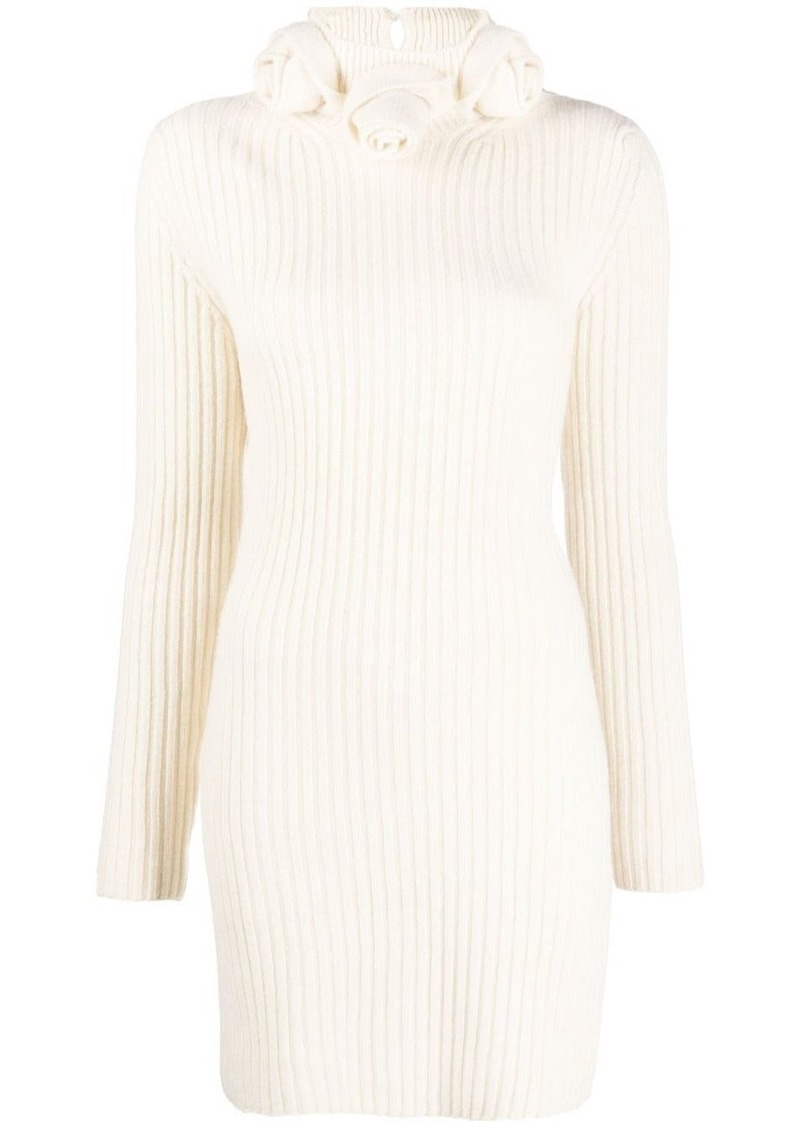 Blumarine roll-neck wool mini dress