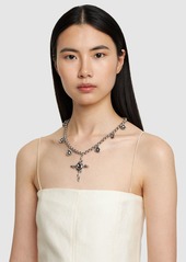 Blumarine Rose & Cross Collar Necklace