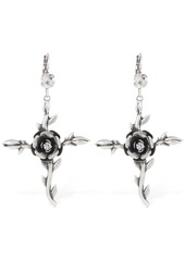 Blumarine Rose & Cross Drop Earrings