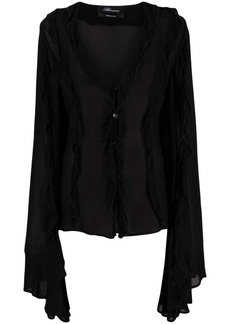 Blumarine ruffle-detail draped blouse
