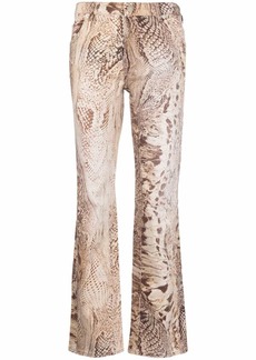 Blumarine snakeskin print straight-leg jeans