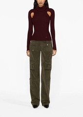 Blumarine velvet flared cargo trousers