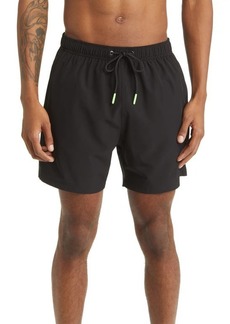 Boardies Black Neon Green Hybrid Shorts at Nordstrom