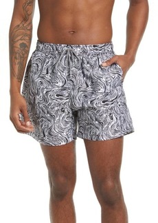 Boardies Forest Faces Print Swim Trunks in Black/White at Nordstrom