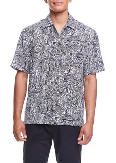 Boardies Forest Faces Short Sleeve Button-Up Shirt in Black White at Nordstrom