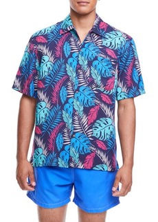 Boardies Palmtopia Short Sleeve Cotton Button-Up Shirt in Multi at Nordstrom