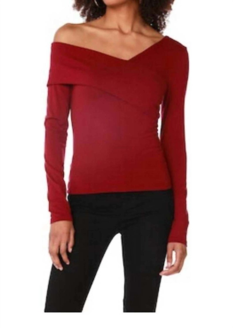 Bobi Asymmetric Wrap Top In Pinot