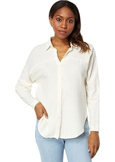 Bobi Button-Down Mixed Collar Shirt