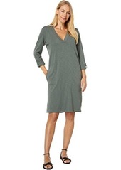 Bobi Sleeve Tab V-Neck Dress