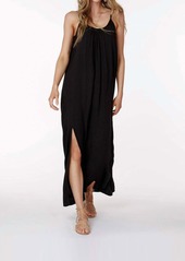 Bobi Split Hem Maxi Dress In Black