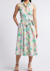 Boden Amy Sleeveless Belted Cotton Shirtdress