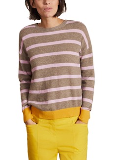 Boden Chatham Stripe Cashmere Sweater in Sand Brown Stripe at Nordstrom