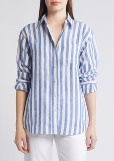 Boden Connie Stripe Linen Button-Up Shirt