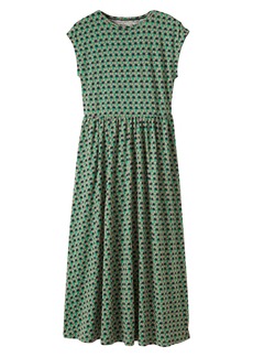 Boden Easy Cotton Midi Dress in Green Geometric at Nordstrom