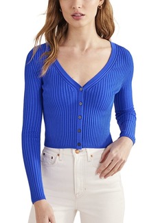 Boden Fitted Cropped Wide Neck Rib Cardigan