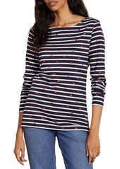 Boden Long Sleeve Breton Top in Navy/Ivory Red Star at Nordstrom