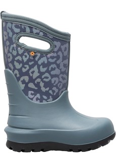 Bogs Kids' Neo-Classic Metallic Leopard Waterproof Winter Boots, Boys', Size 1, Gray