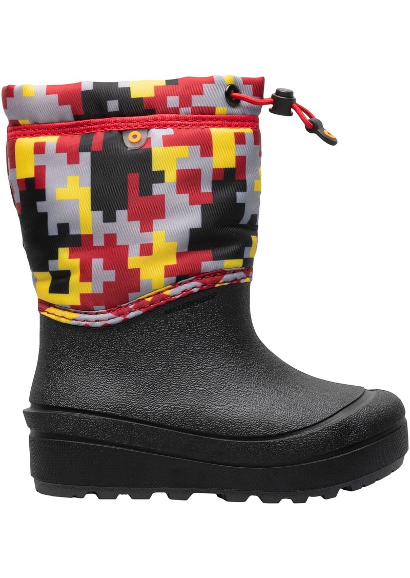 Bogs Kids' Snow Shell Medium Camo Waterproof Winter Boots, Size 1, Red