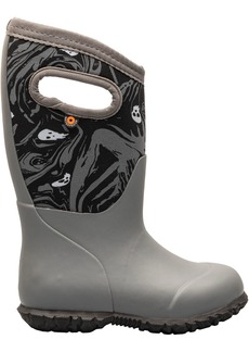 Bogs Kids' York Spooky Waterproof Rain Boots, Boys', 7.0K, Gray