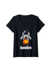 Womens Bonfire Coin Cryptocurrency Bonfire Crypto V-Neck T-Shirt