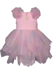 Bonnie Baby Baby Girls Rib Knit To Rainbow Mesh Hanky Hem Dress - Multi